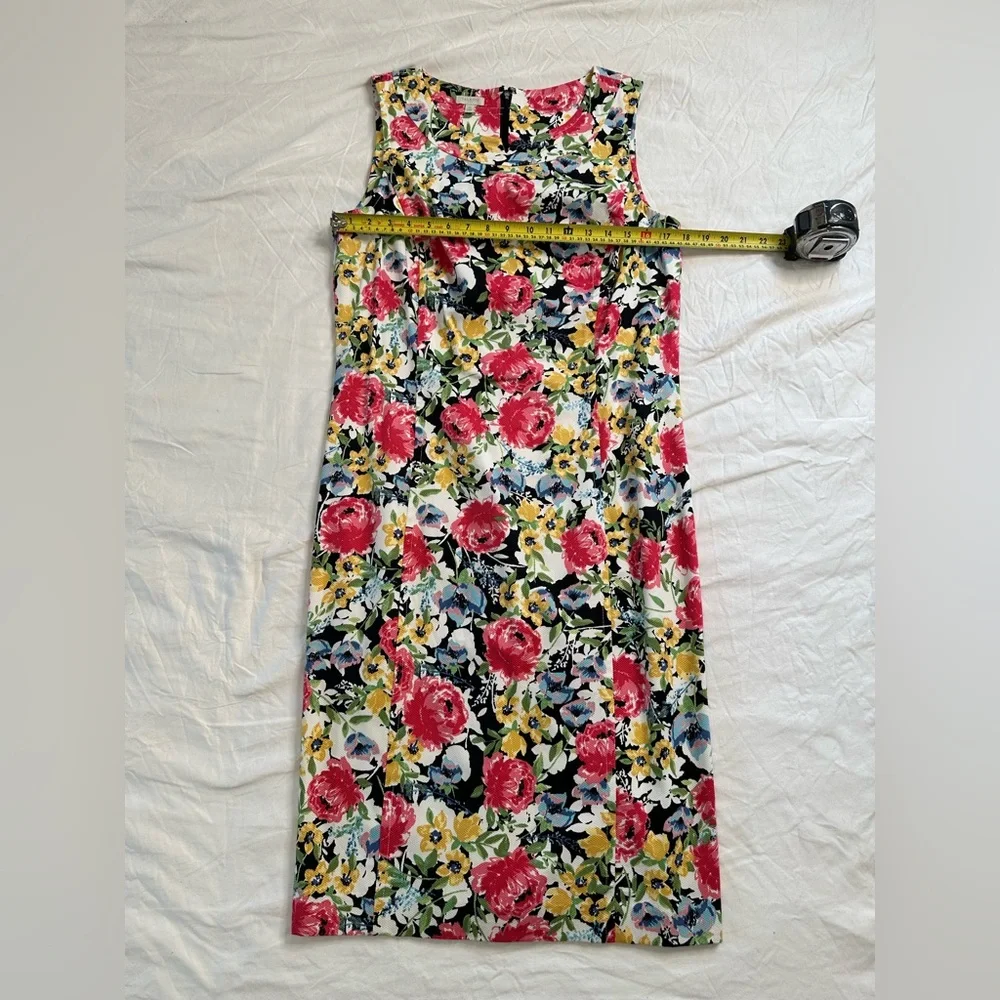 Talbots Size 12 Sleeveless Sheath Dress – Bold Floral Print, Cotton Blend - Picture 9 of 11